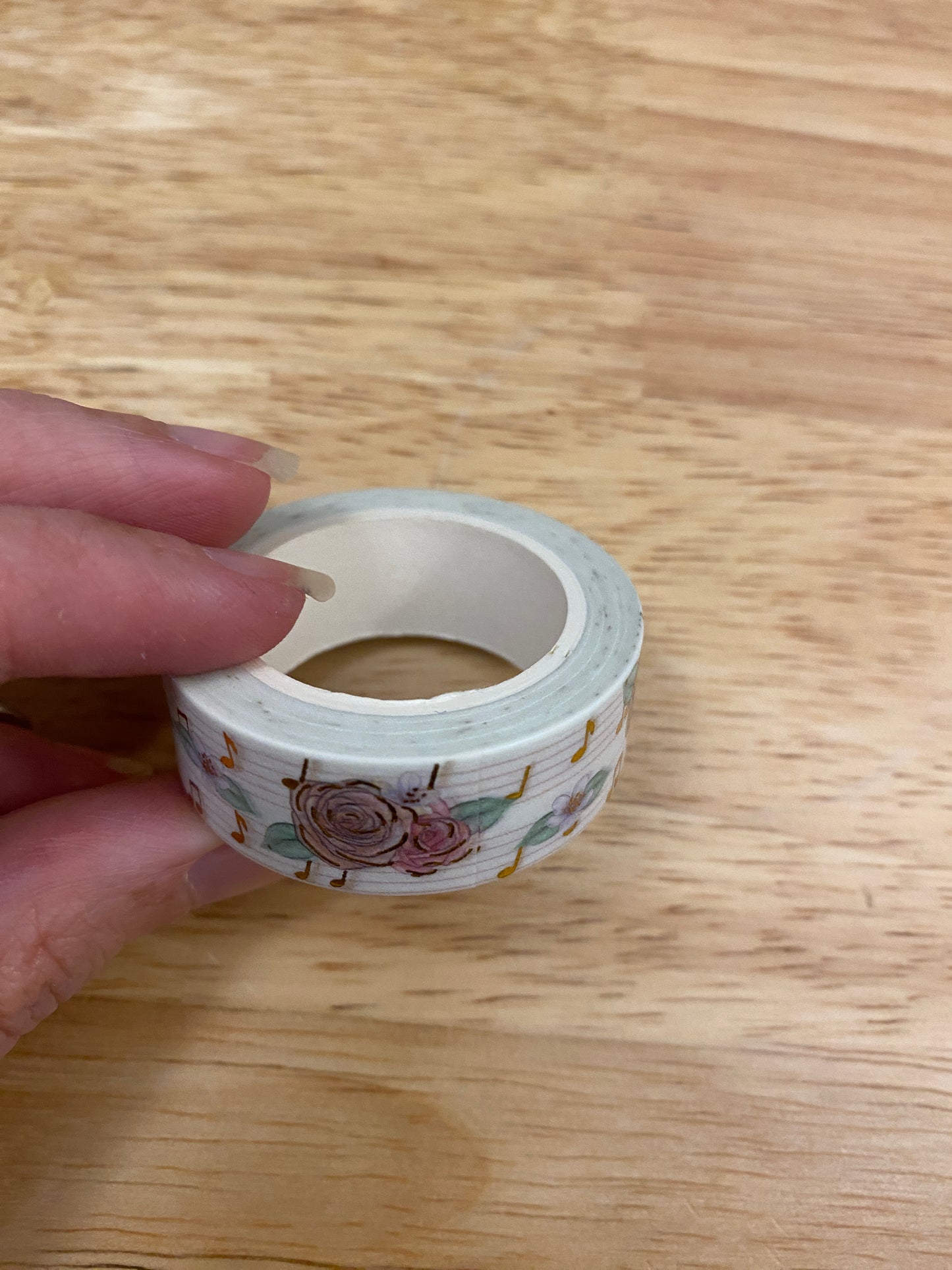 Gold Foil Musical Flowers Washi Tape
