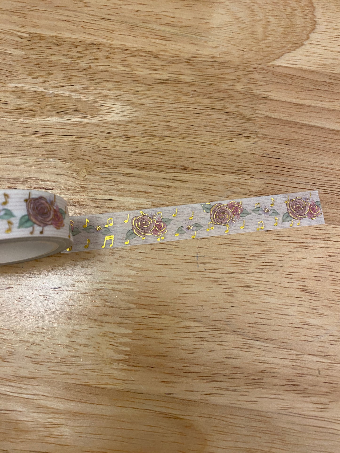 Gold Foil Musical Flowers Washi Tape