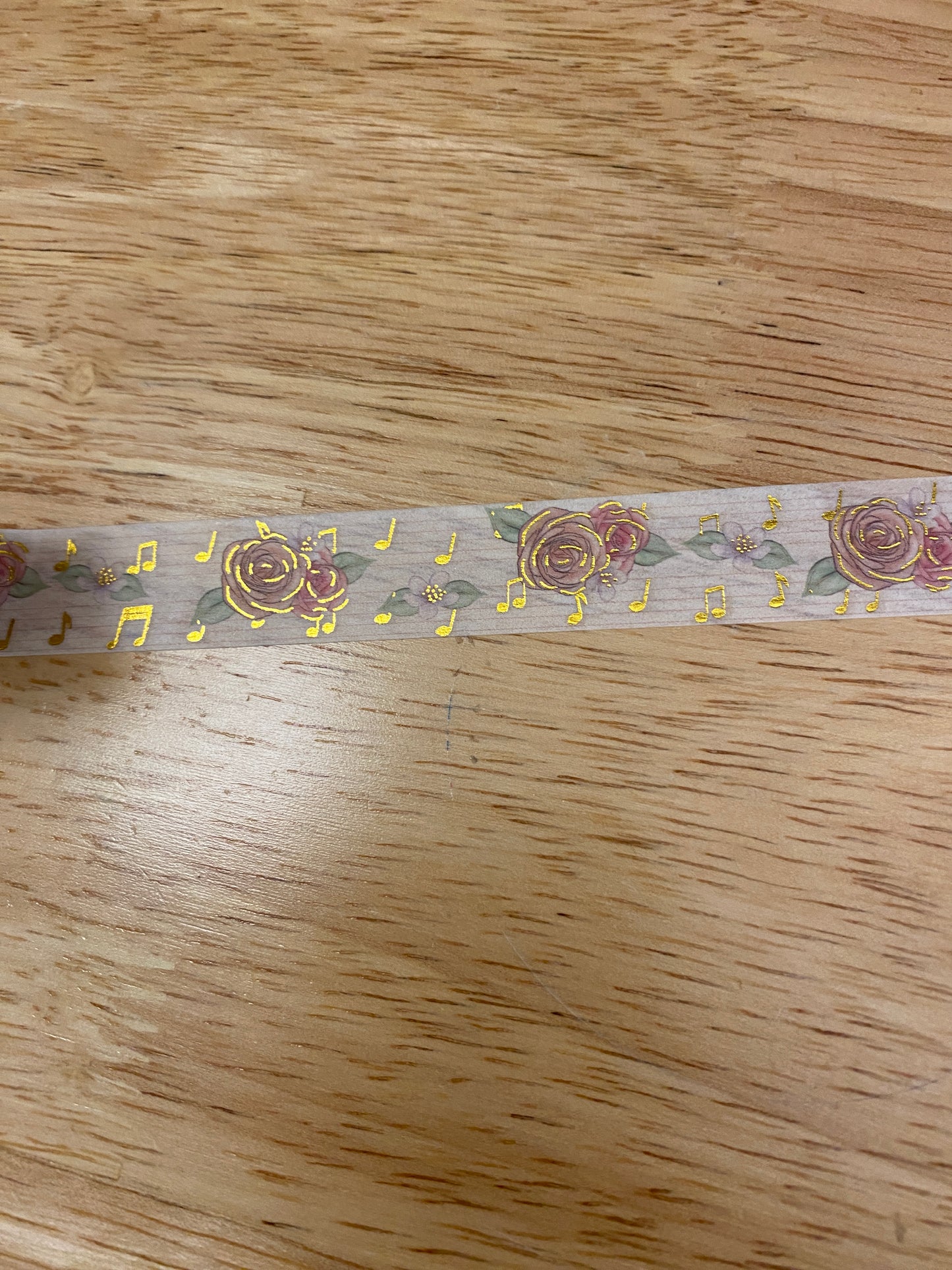 Gold Foil Musical Flowers Washi Tape