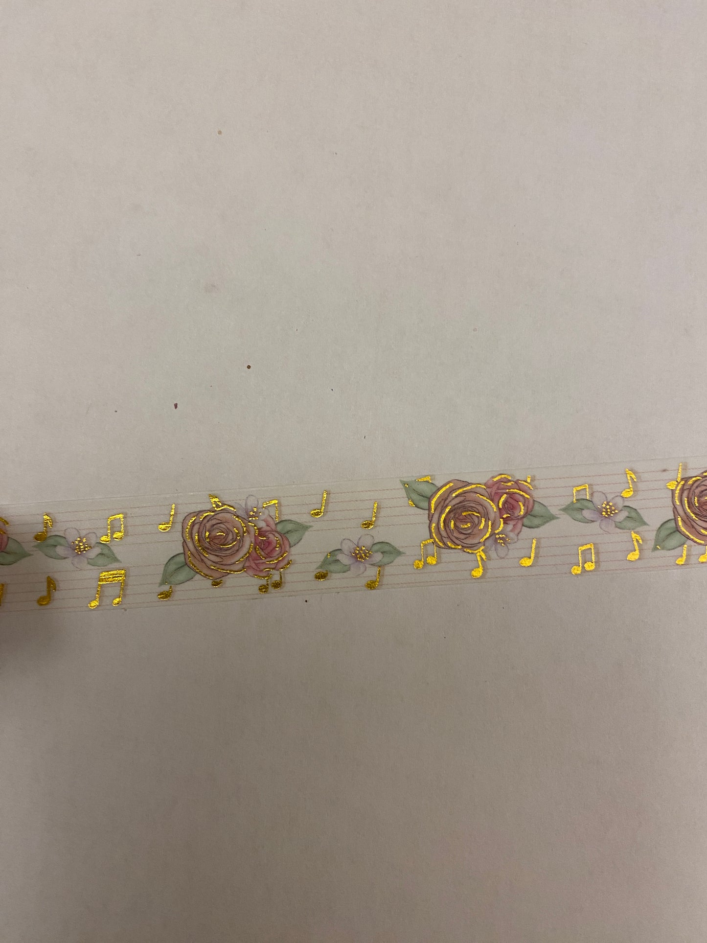 Gold Foil Musical Flowers Washi Tape