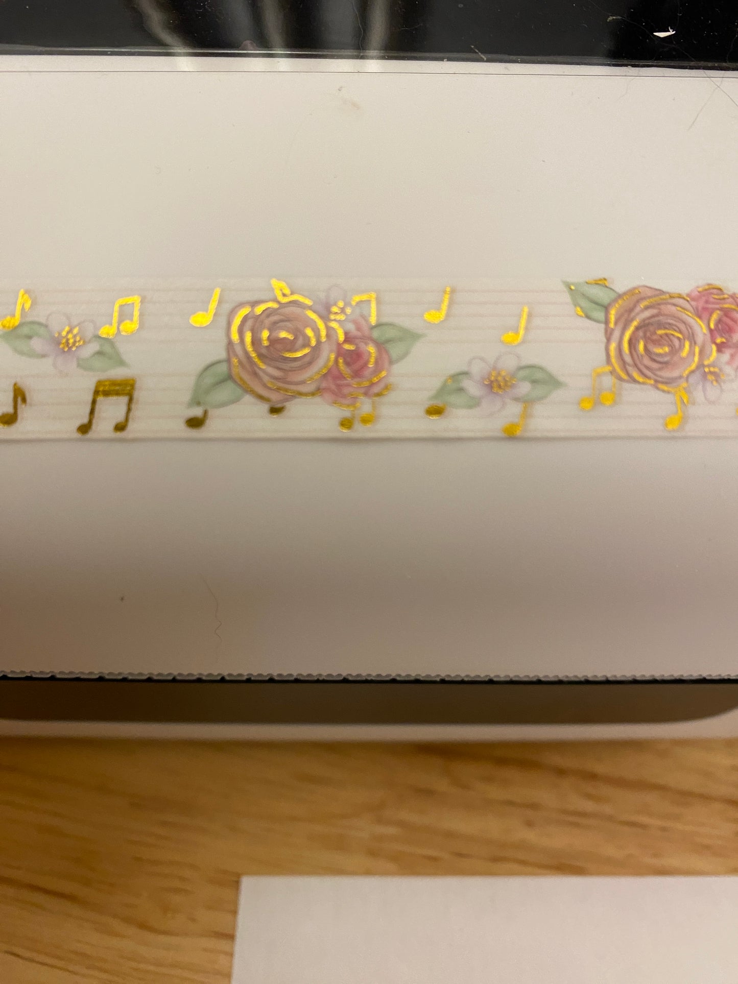 Gold Foil Musical Flowers Washi Tape