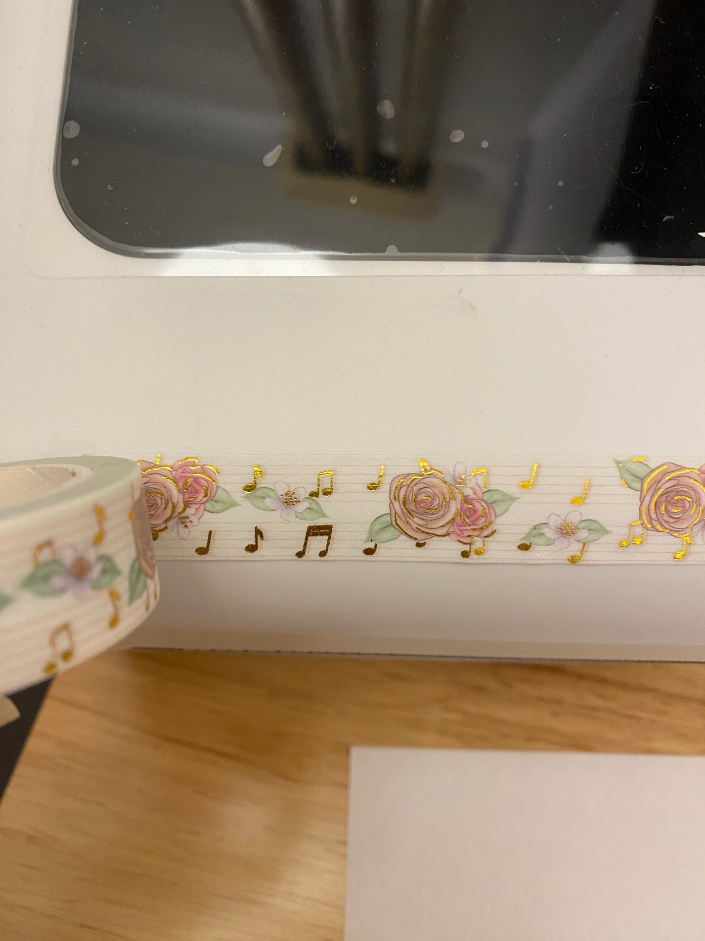 Gold Foil Musical Flowers Washi Tape