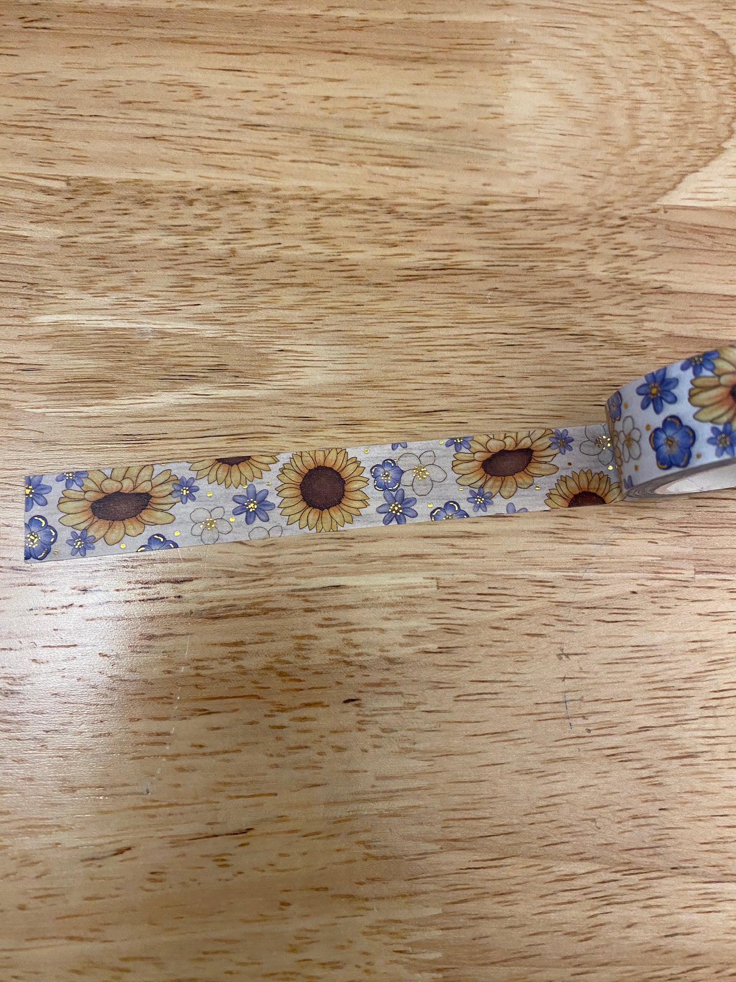 Gold Foil Big Sunflower Washi Tape Big Roll