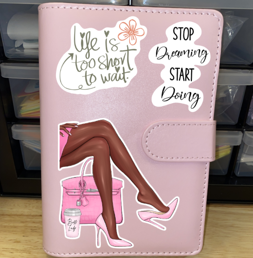 Motivational Binder, Life is too short to wait Binder, Budget Binder with 4 Cash Envelops, Budget Binder, A6 Binder