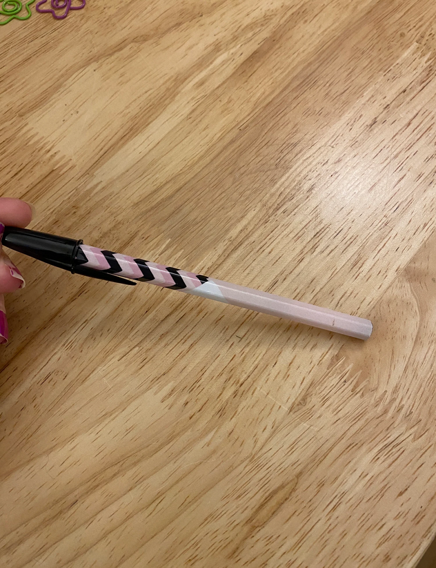 Pink Chevron Stripped BIC Pen, Unique design on Bic Pen
