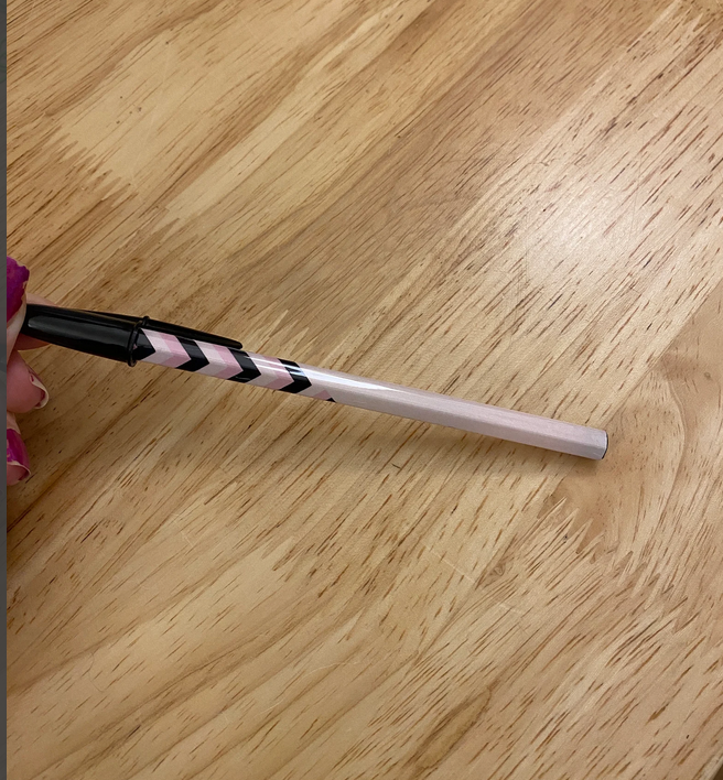 Pink Chevron Stripped BIC Pen, Unique design on Bic Pen