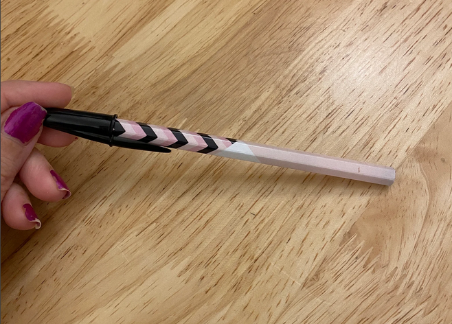 Pink Chevron Stripped BIC Pen, Unique design on Bic Pen