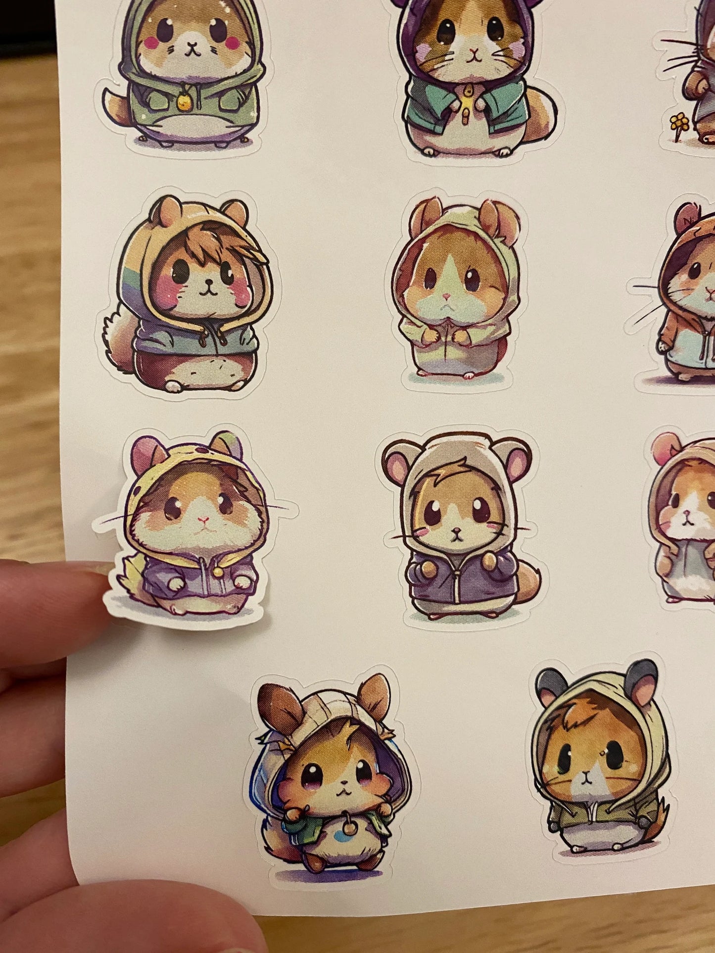 Hooded Hamster Planner STICKER, Cute Hamster Planner Sticker, Hamsters with Jackets on stickers