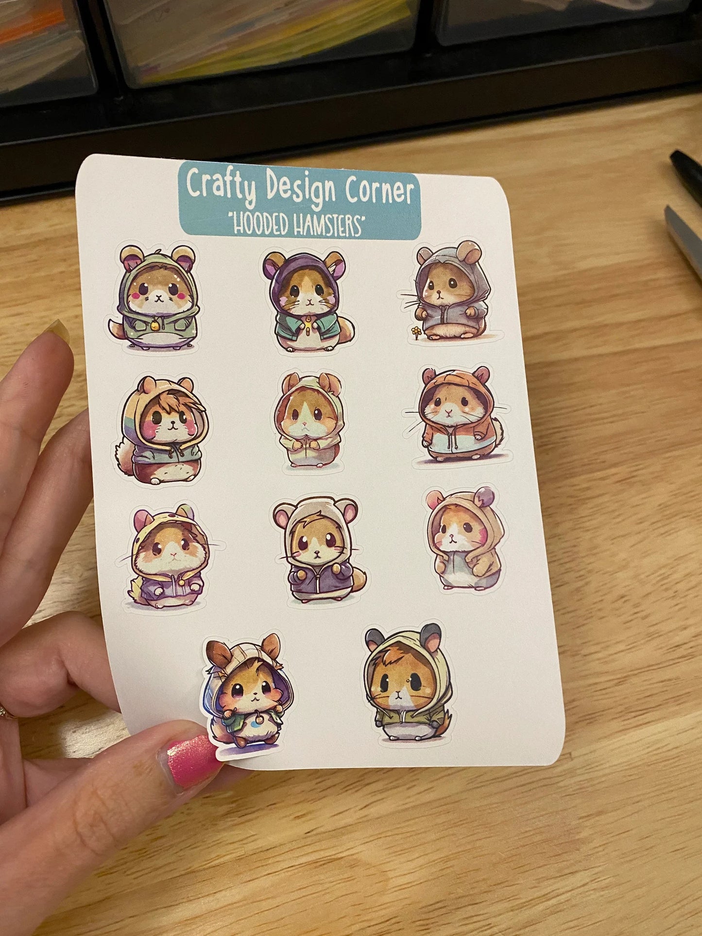 Hooded Hamster Planner STICKER, Cute Hamster Planner Sticker, Hamsters with Jackets on stickers