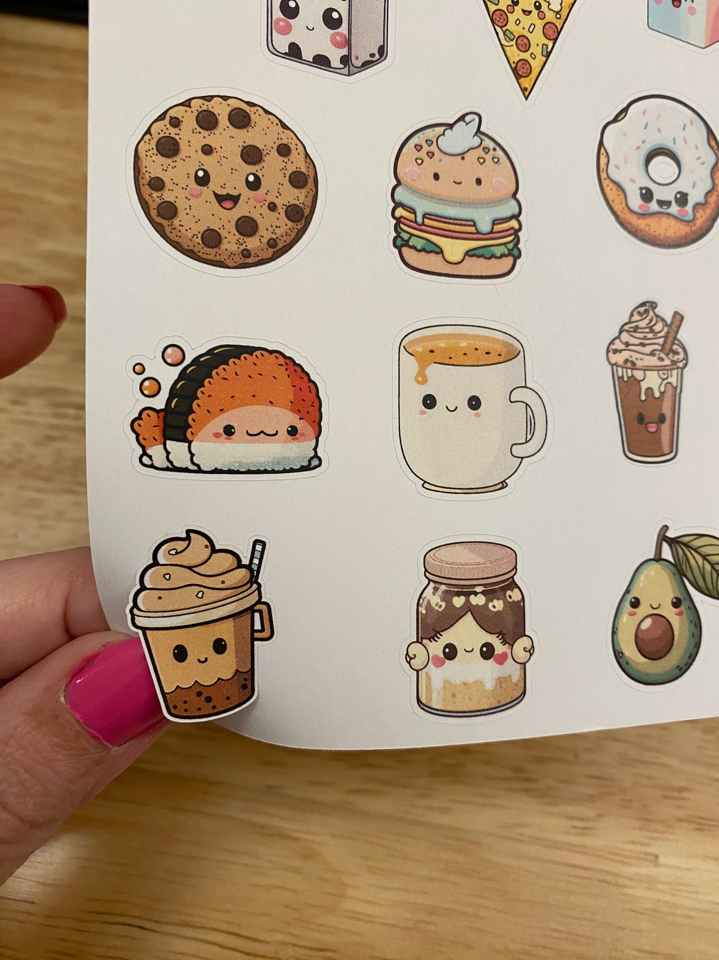 Cute Food Face Planner Sticker sheet
