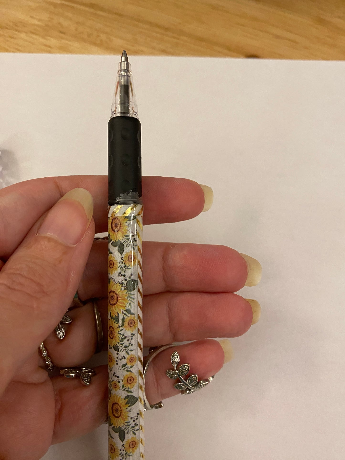 Cute Sunflowers with Glitter Pen, Sunflower design pen, Sunflowers design pental rsvp pen