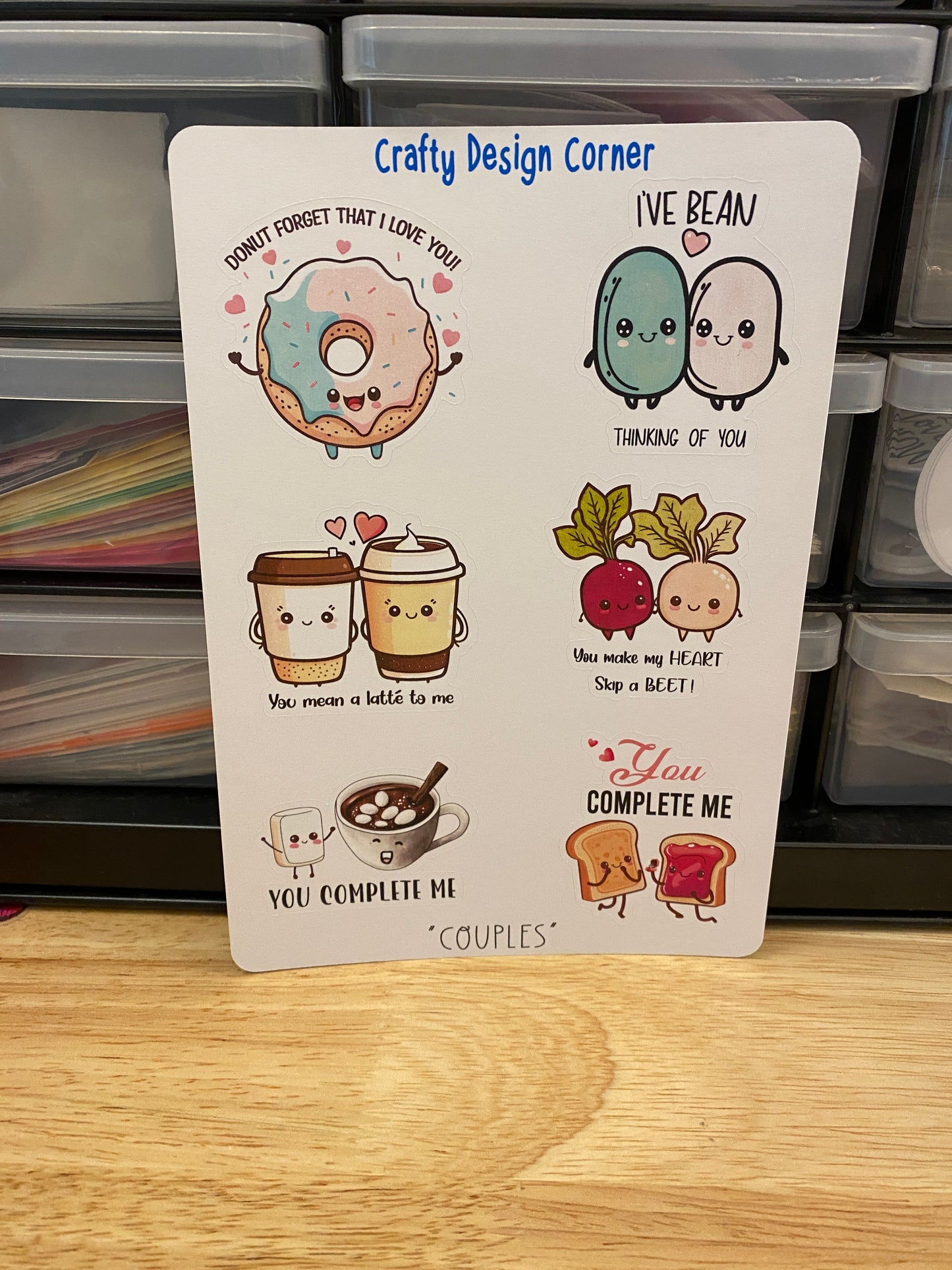 Cute Food Couples Stickers Sheet, Cute couples, Kawaii Food Couples sticker sheet