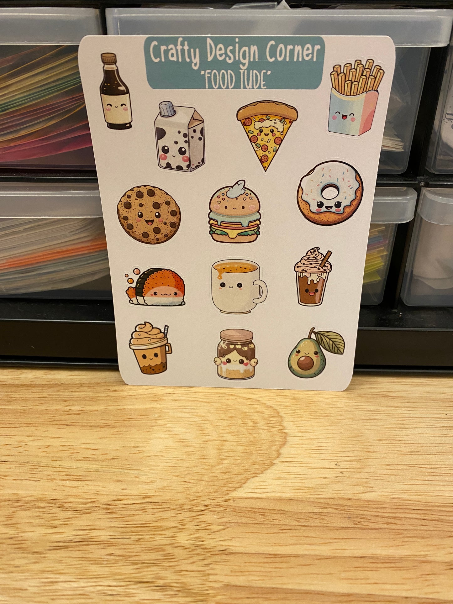 Cute Food Face Planner Sticker sheet