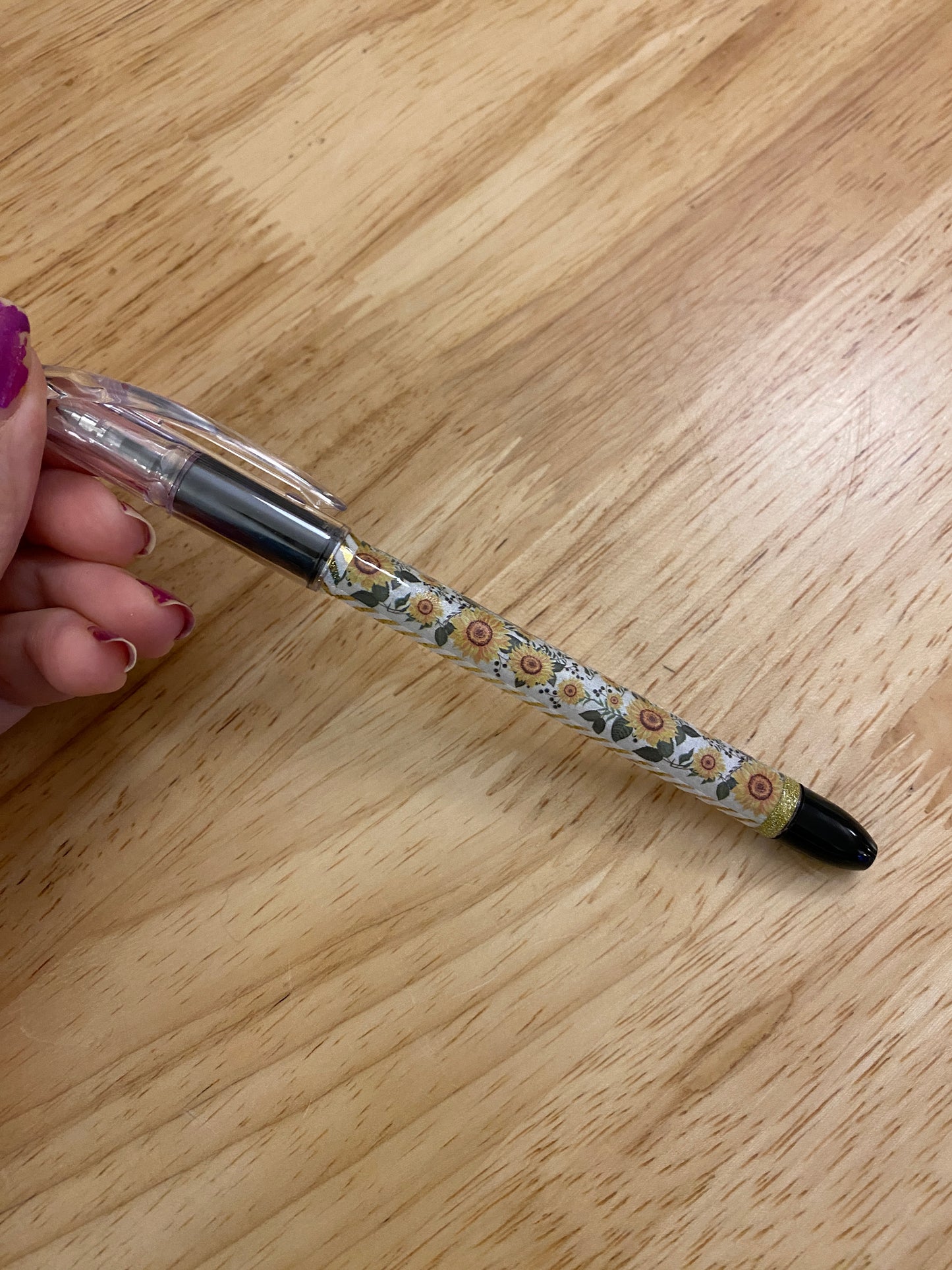 Cute Sunflowers with Glitter Pen, Sunflower design pen, Sunflowers design pental rsvp pen