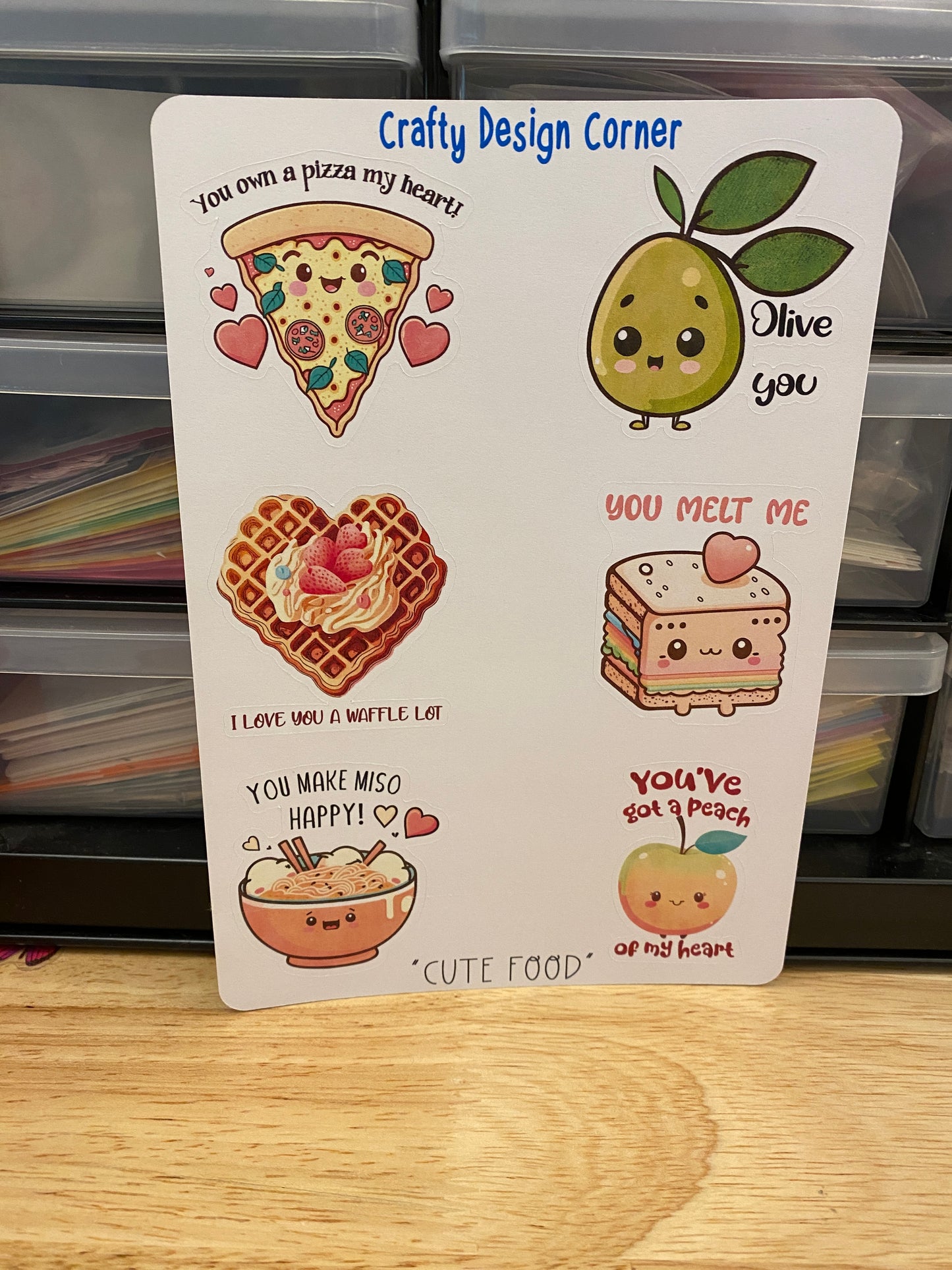 Cute Food Stickers Sheet, Cute Food sheet, Kawaii Food sticker sheet