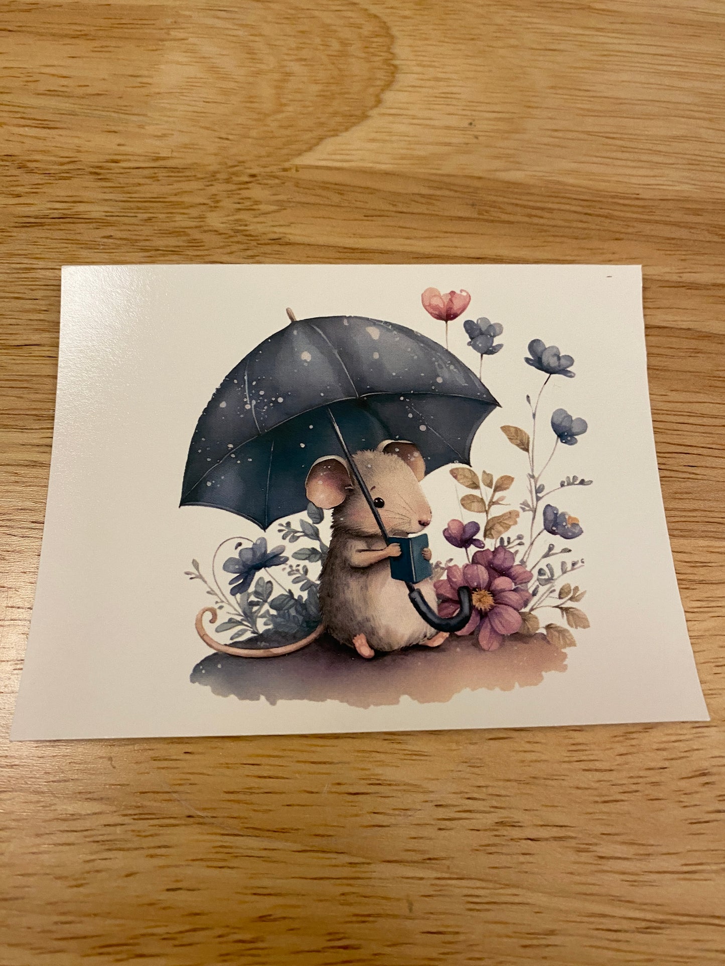 Mouse Reading in the Rain WATER SLIDE
