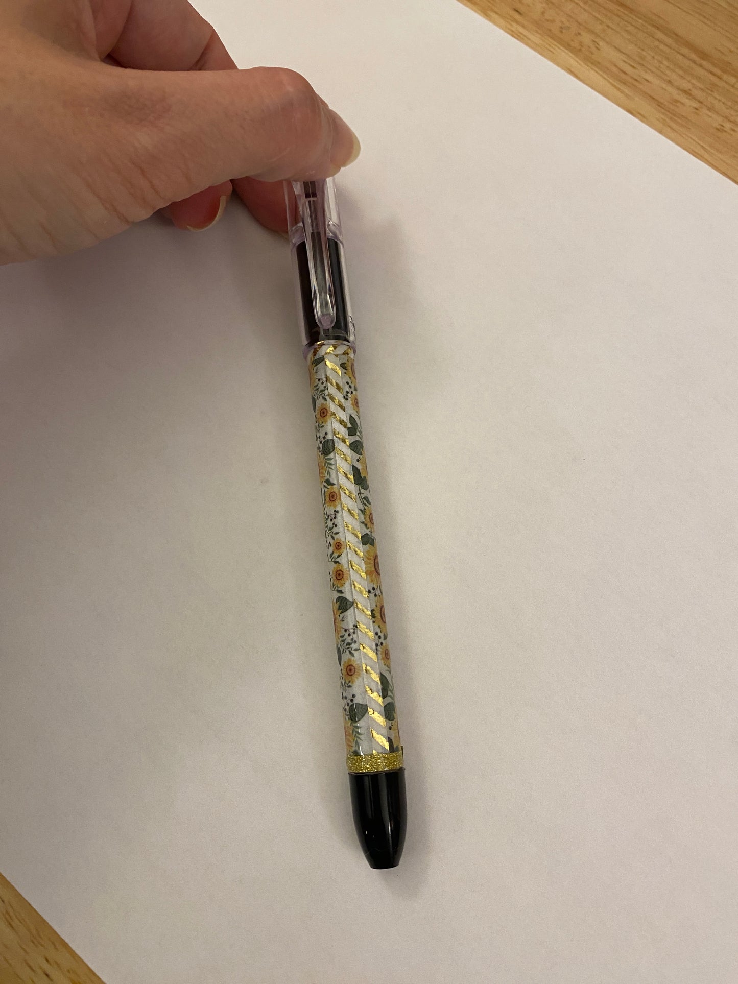 Cute Sunflowers with Glitter Pen, Sunflower design pen, Sunflowers design pental rsvp pen
