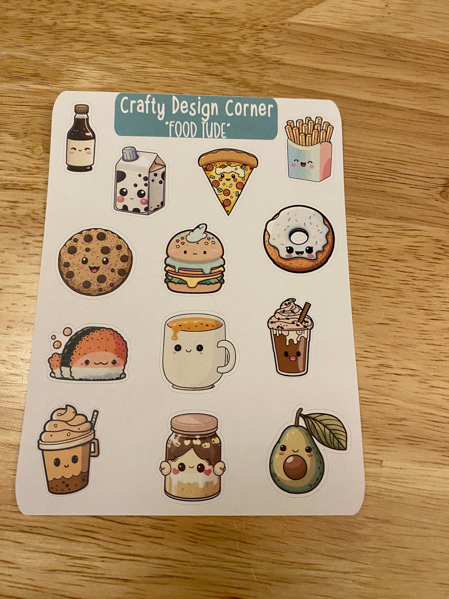 Cute Food Face Planner Sticker sheet