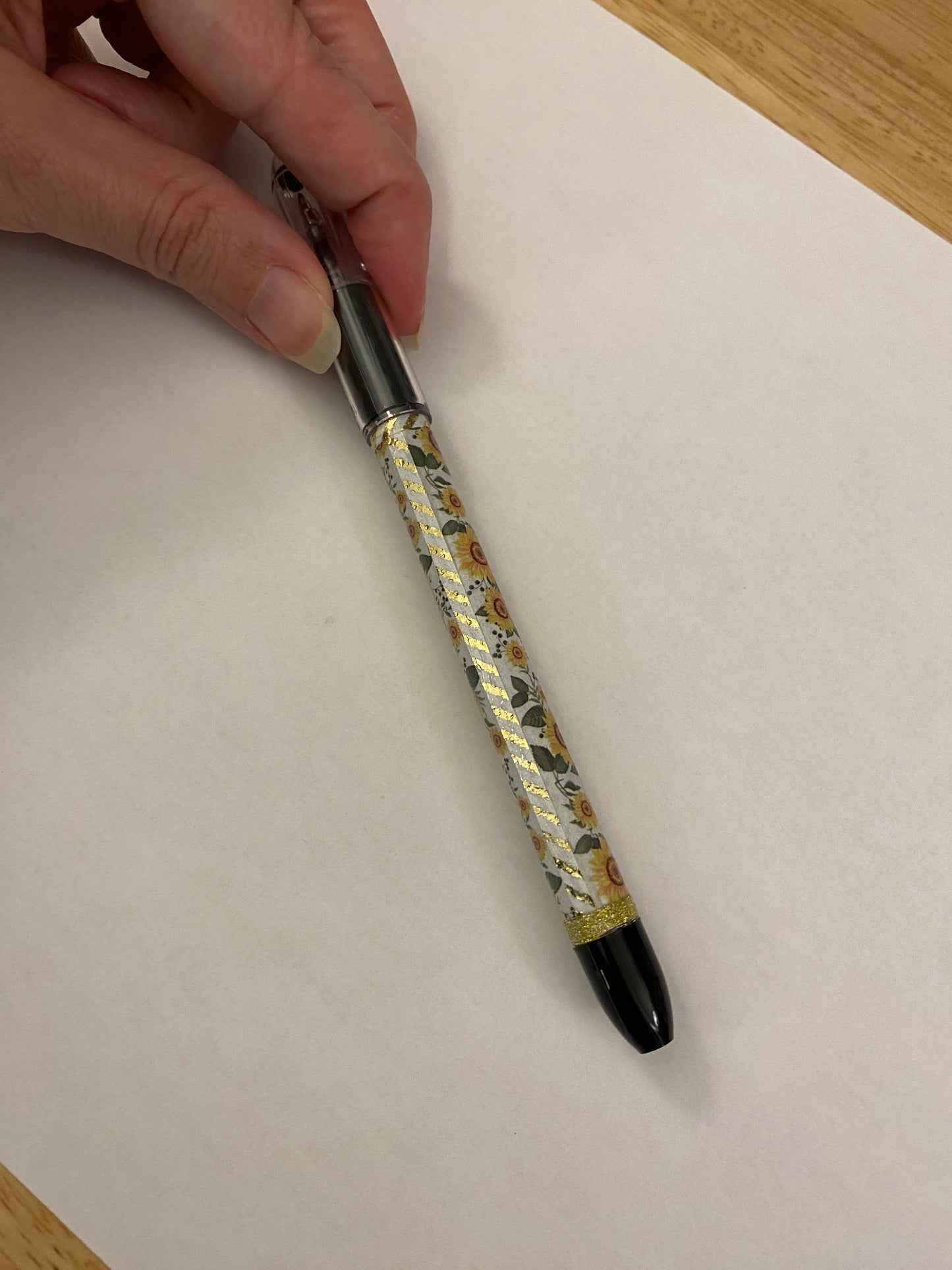 Cute Sunflowers with Glitter Pen, Sunflower design pen, Sunflowers design pental rsvp pen