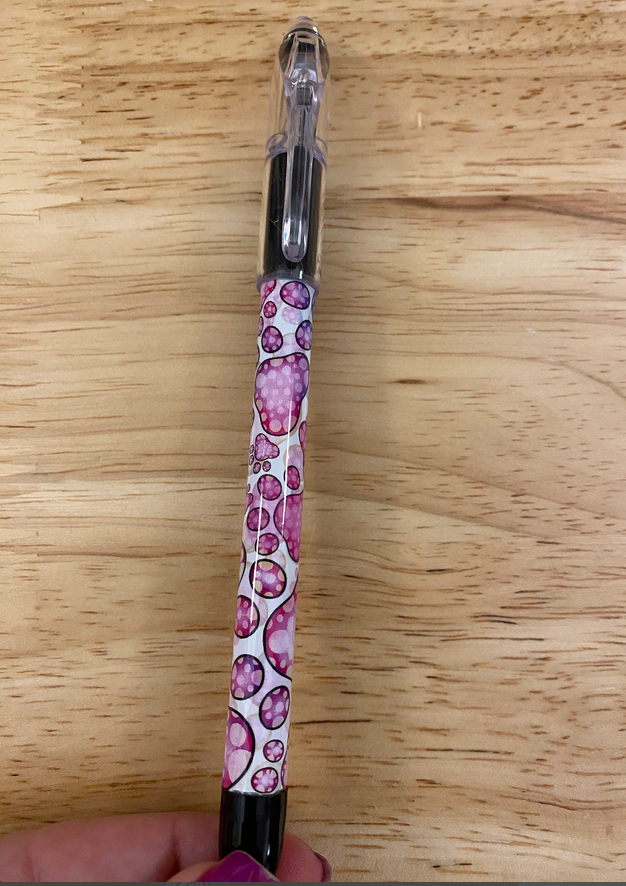 Paw print pen, Cute Paws on pen, Pink and Purple Paw Print Pen, RSVP pental Pen with Paws