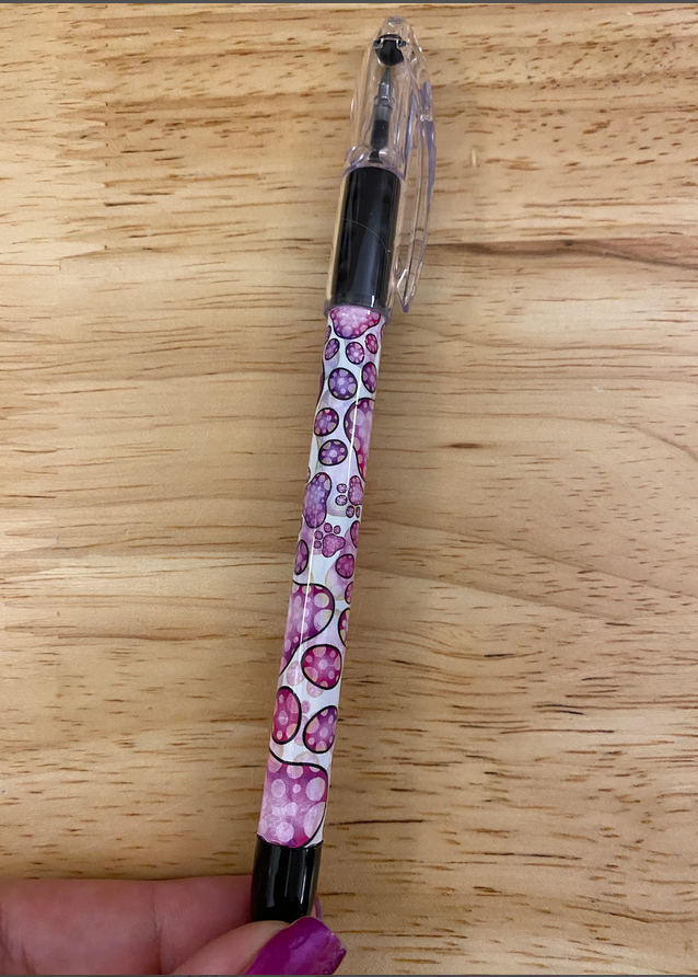 Paw print pen, Cute Paws on pen, Pink and Purple Paw Print Pen, RSVP pental Pen with Paws