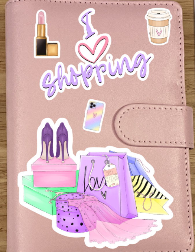 I love Shopping Binder, Cash Envelops and Calculator, Budget Binder with 4 Cash Envelops, Shopping Budget Binder, Budget Binder, A6 Binder