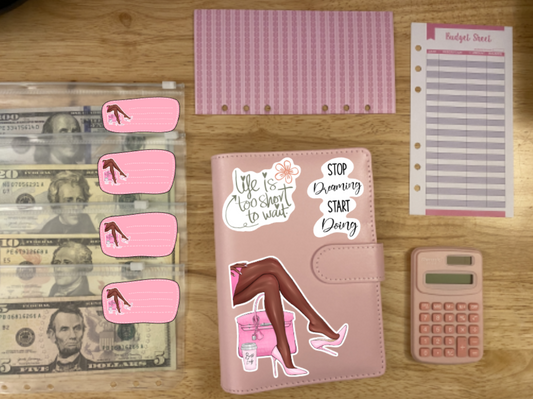 Motivational Binder, Life is too short to wait Binder, Budget Binder with 4 Cash Envelops, Budget Binder, A6 Binder