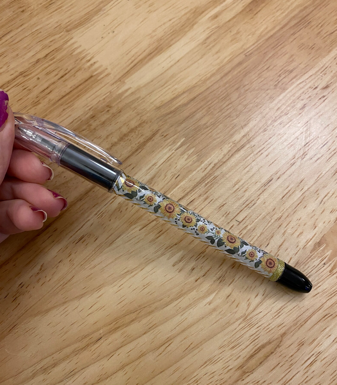 Cute Sunflowers with Glitter Pen, Sunflower design pen, Sunflowers design pental rsvp pen