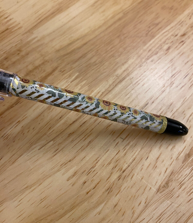 Cute Sunflowers with Glitter Pen, Sunflower design pen, Sunflowers design pental rsvp pen