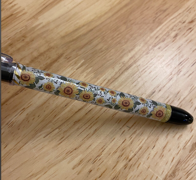 Cute Sunflowers with Glitter Pen, Sunflower design pen, Sunflowers design pental rsvp pen