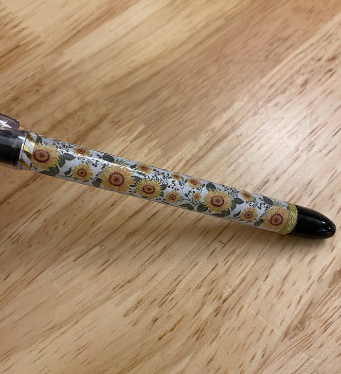 Cute Sunflowers with Glitter Pen, Sunflower design pen, Sunflowers design pental rsvp pen