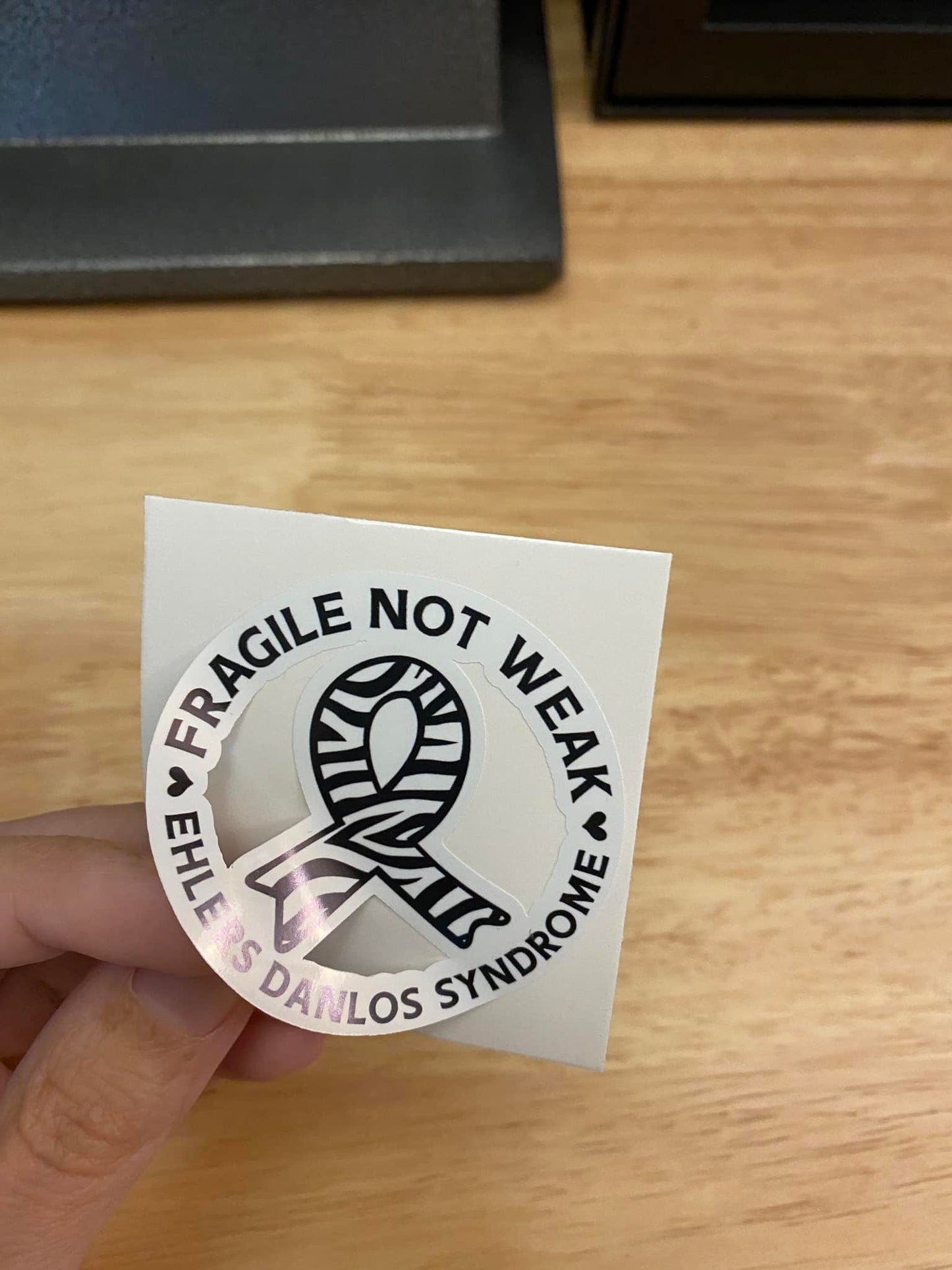 Zebra EDS Awareness Fragile not weak STICKER
