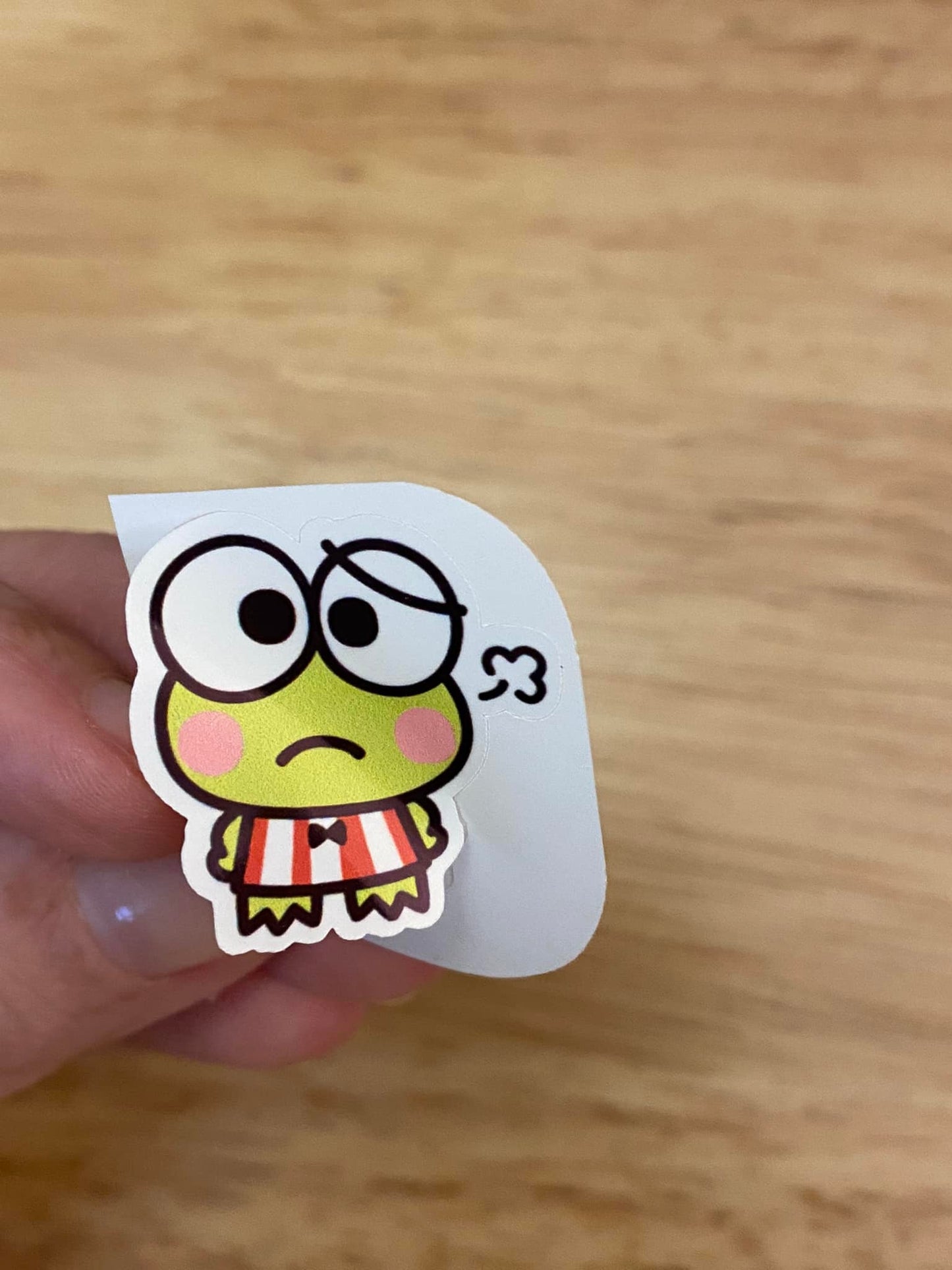 Cute Sad Green Frog Sticker