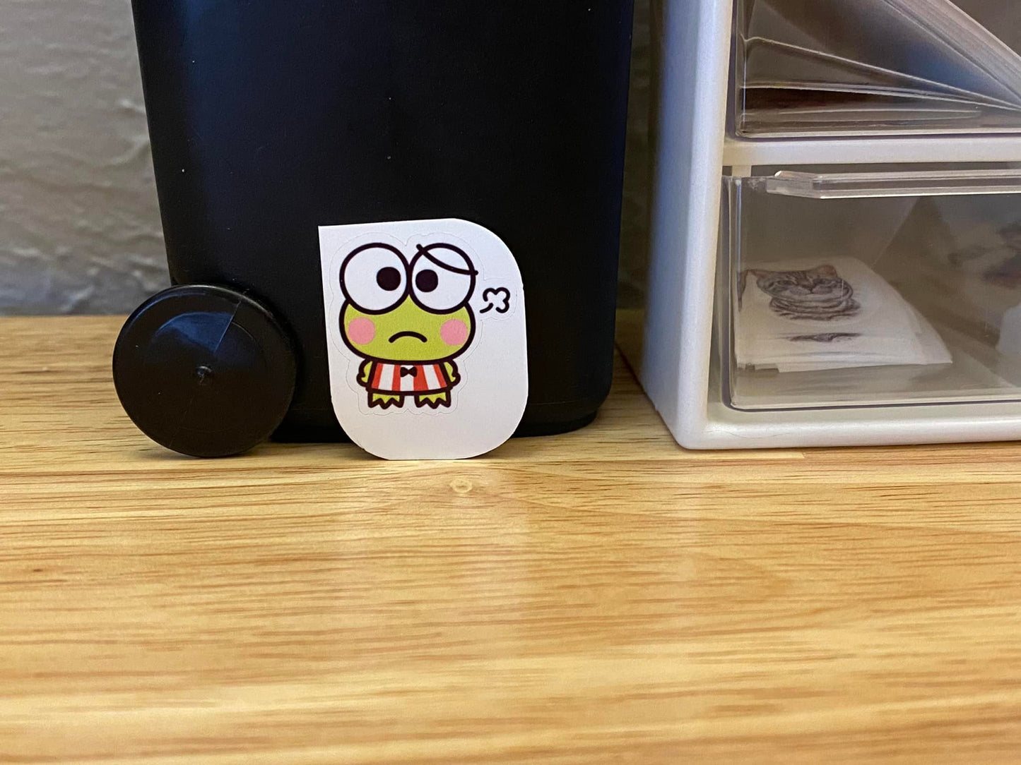 Cute Sad Green Frog Sticker