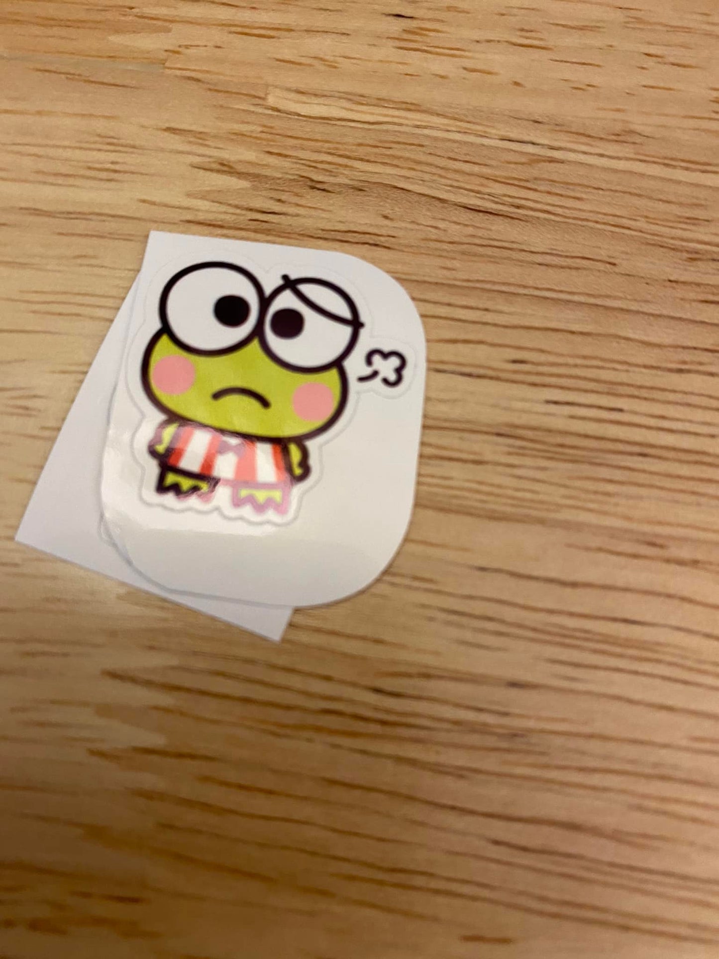 Cute Sad Green Frog Sticker