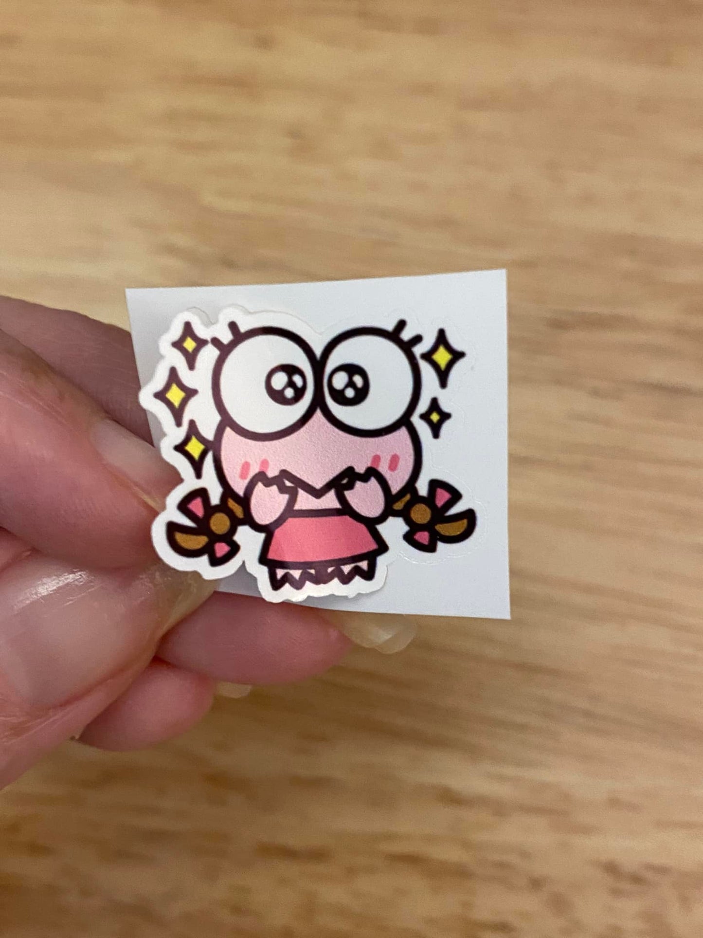 Cute Pink Frog Sticker