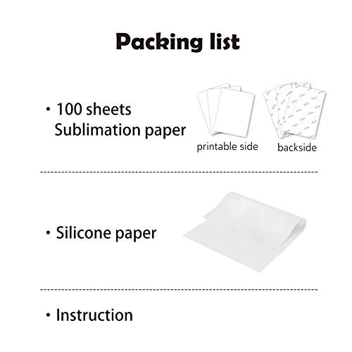 A-SUB Sublimation Paper 8.5x14 Inch for DIY Unique Christmas Gifts Compatible with Inkjet Printer which Match Sublimation Ink 100 Sheets