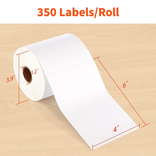 JADENS Thermal Shipping Labels 4x6-350 Labels(4 Rolls), Compatible with Rollo, Brother, Zebra and Most Thermal Printer, Perforated, Commercial Grade, Doesn't Compatible with Dymo