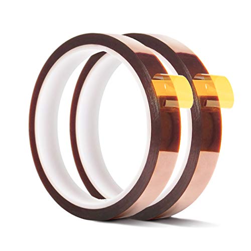 EQUTY BAYMERS 2 Rolls 13mm X 33m 108ft Heat Vinyl Press Tape,Heat Resistant Sublimation Tape for Heat Transfer,Adhesive Transfer Tape for Electronics Masking,Soldering, Protecting Circuit Board