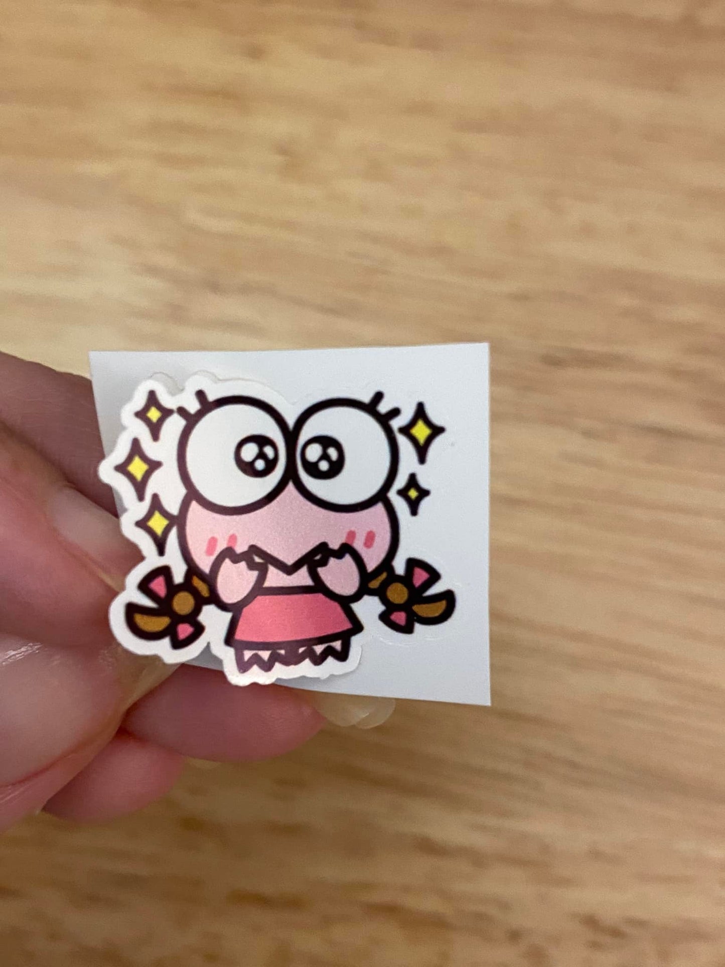 Cute Pink Frog Sticker