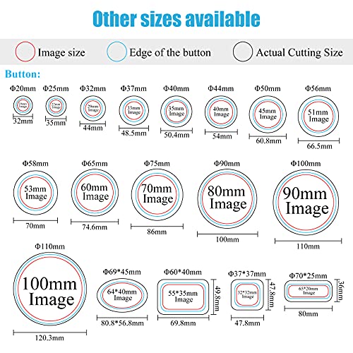 KUNHEWUHUA 2-1/4" 58mm Graphic Punch Die Cutter Badge Button Maker for 2-1/4" 58mm Badge