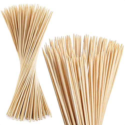 Grill Skewers for Fruit Kabobs - 100Pcs 16 Inches Disposable Marshmallow Roasting Sticks Bamboo Wooden Sticks for Food - Meat Sticks Wooden Wedding Favors Sandwich Meat BBQ Skewers for Appetizers
