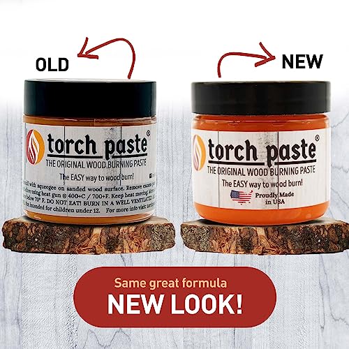 Torch Paste - The Original Wood Burning Paste | Made in USA | Heat Activated Non-Toxic Paste for Crafting & Stencil Wood Burning | Accurately & Easily Burn Designs on Wood, Canvas, Denim & More | 3 OZ