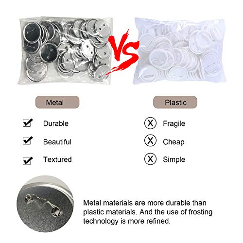 TWSOUL Installation-Free Button Badge Maker Machine, 58mm (2.25in) DIY Pin Button Maker Press Machine Badge Punch Press with Free 100pcs Metal Button Parts&Circle Cutter&Pictures&Magic Book (Pink)