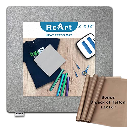 Heat Press Mat Easypress Mat for Cricut - 12" x 12" Cricket Craft Vinyl Ironing Insulation Transfer Heating Mats