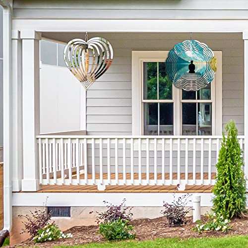 3 Pack Sublimation Wind Spinner Blanks, Aluminum Blank Wind Spinners Wind Kinetic Sculptures with Drop Flower Heart Shape, Double Sided DIY Craft Ornaments Hanging Decor for Garden Window Yard