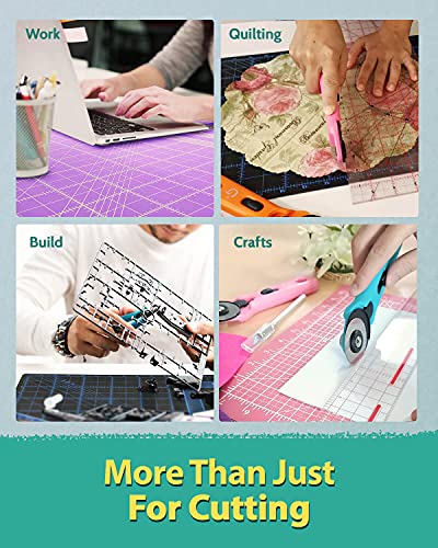 G+ Self-Healing Cutting Mat, True A3 12 x 18" (13 x 19"Full) Purple/Black Eco-Friendly Double-Sided 3-Ply Craft Cutting Board for Sewing Fabric Crafts Hobby Scrapbooking and All Arts Projects