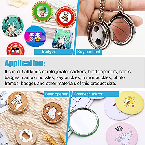 KUNHEWUHUA 2-1/4" 58mm Graphic Punch Die Cutter Badge Button Maker for 2-1/4" 58mm Badge