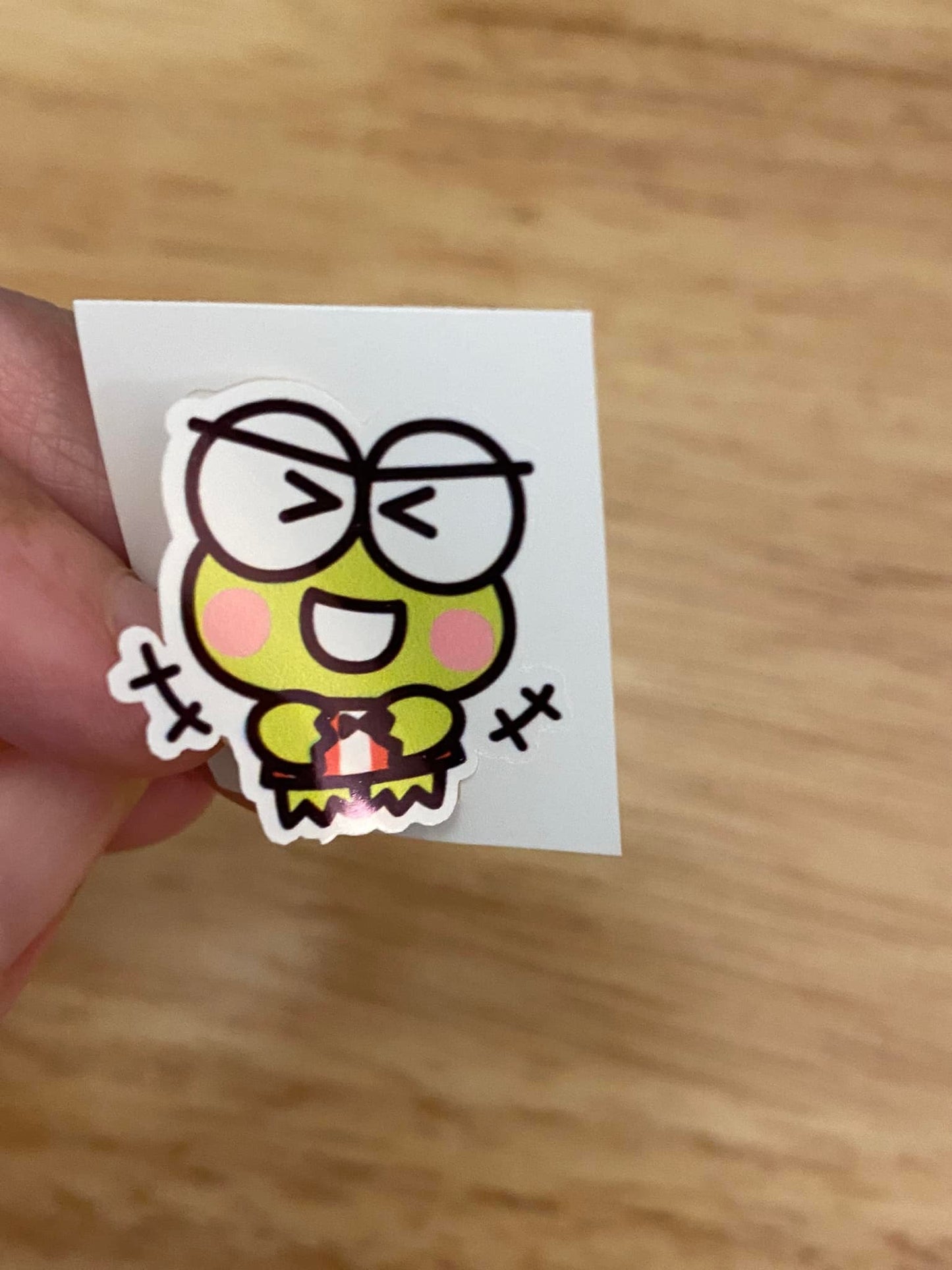 Cute Excited Green Frog Sticker