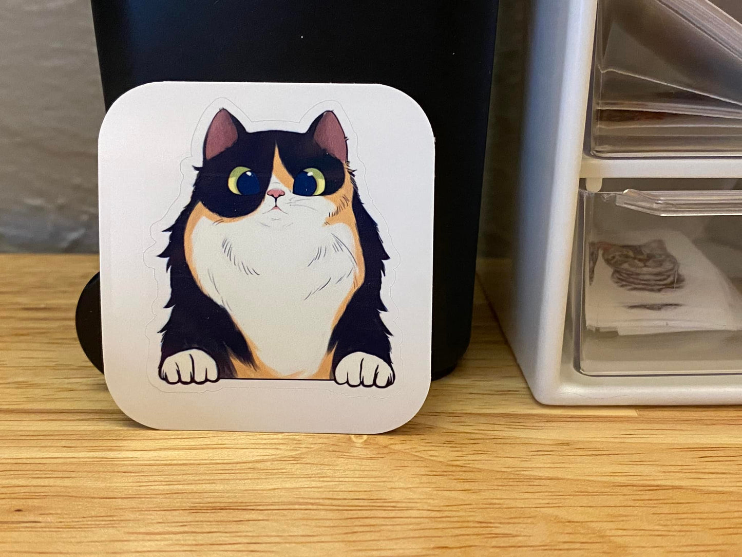 Fluffy Tortieshell Cat STICKER